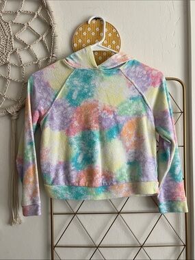 M (8) | Cat & Jack Girls Pastel Tie-Dye Hoodie Sweater